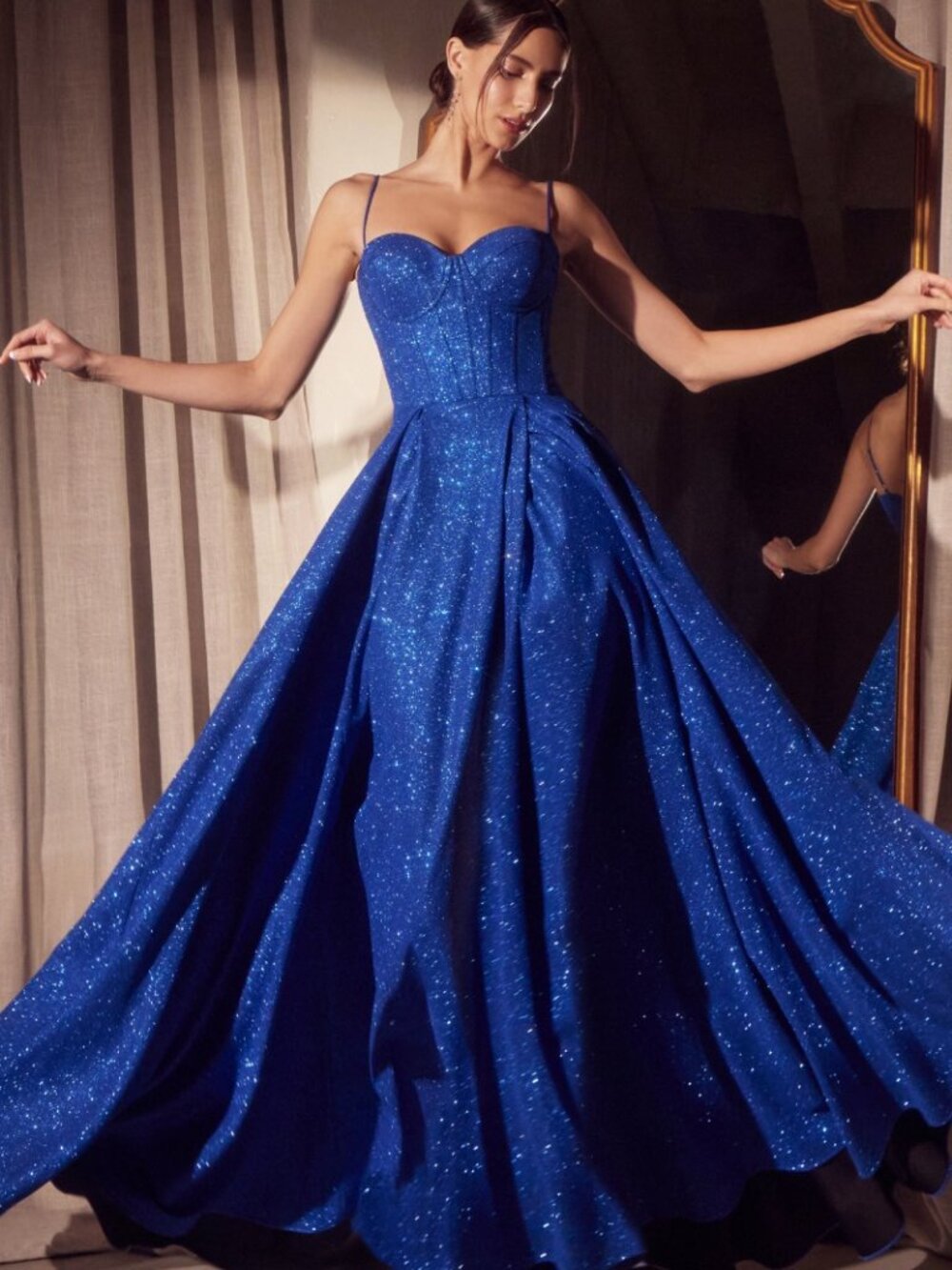 New Glitter Dusted Prom Dress W/ Sweetheart Neckline & Lace Up Back Cd T706